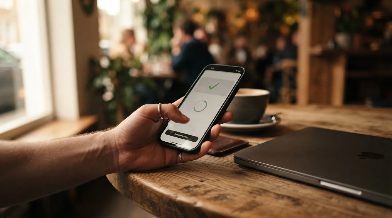 Schrittweise Apple-Pay-Einzahlung auf einem Mobilgerät