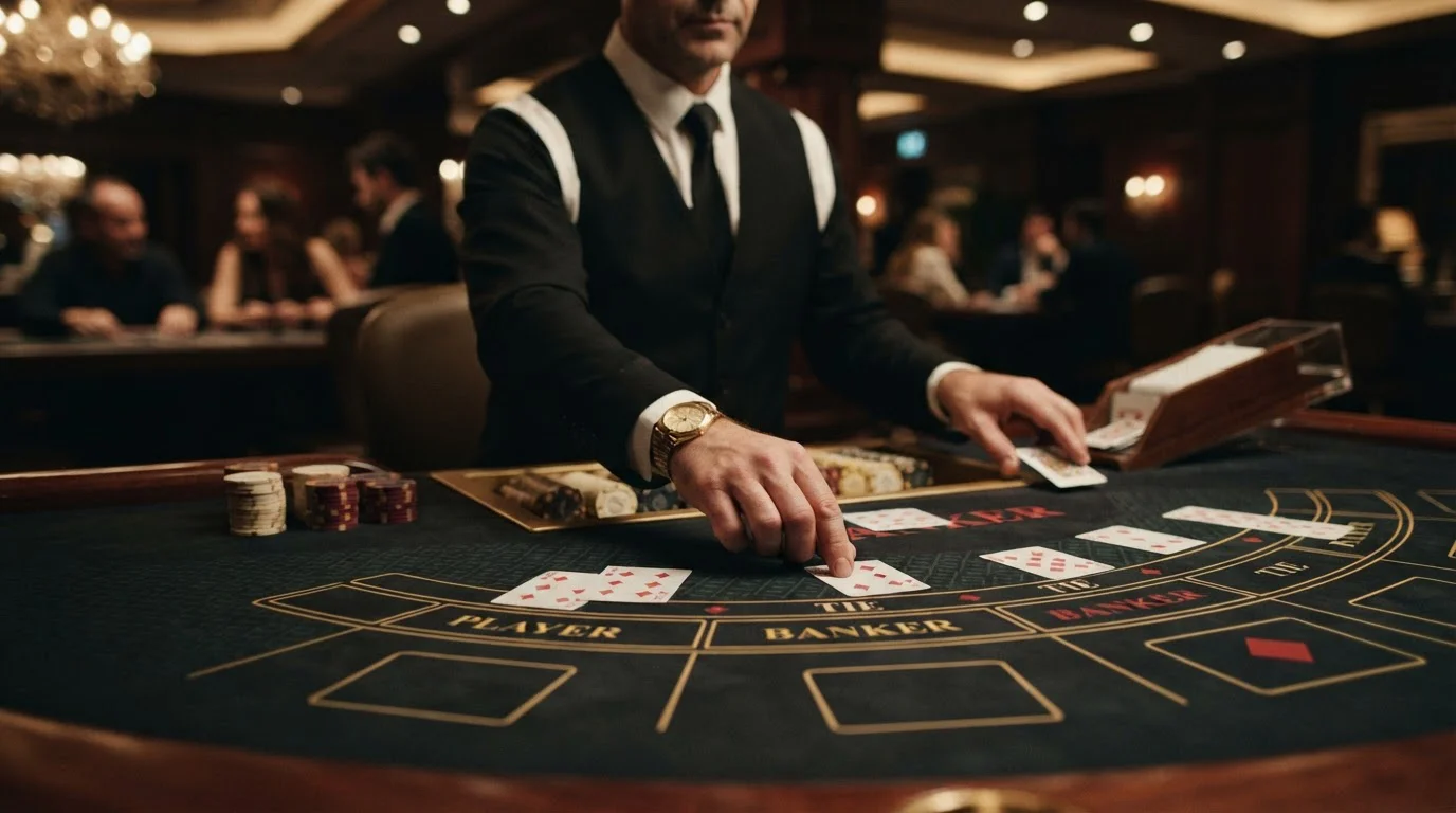 Live-Baccarat-Tisch mit echtem Croupier in einem deutschen Online-Casino
