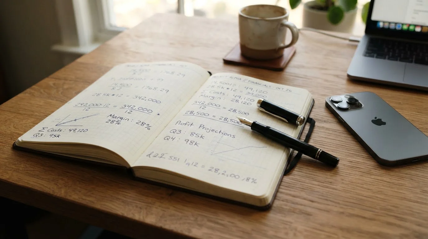 Notizbuch mit handschriftlicher Aufstellung von Bonusumsatz und Spielgewichtung