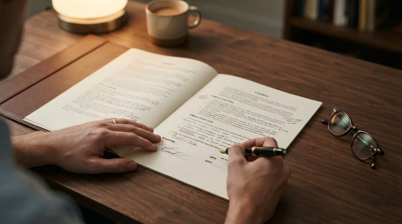 Notizbuch mit handschriftlicher Auflistung von Umsatzfaktor, Maximalgewinn und Frist als Bild für Bonusbedingungen
