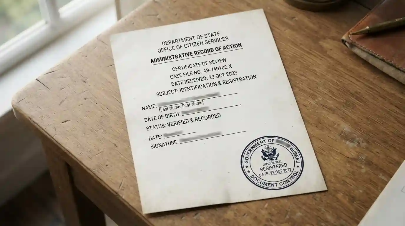 Amtliches Dokument mit Stempel als Sinnbild für die deutsche Glücksspiellizenz und die Whitelist der Behörde
