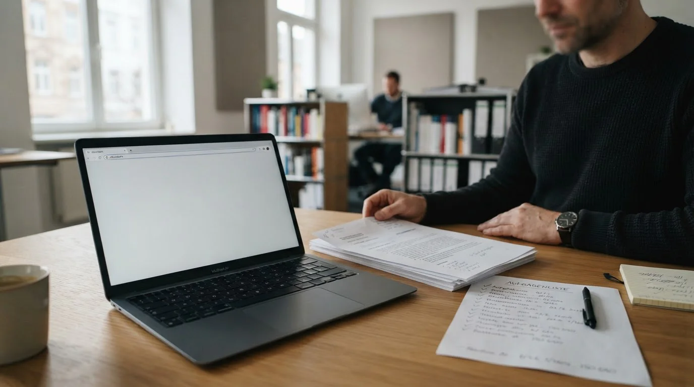 Neutrale Internetadresse neben Impressum und Prüfliste