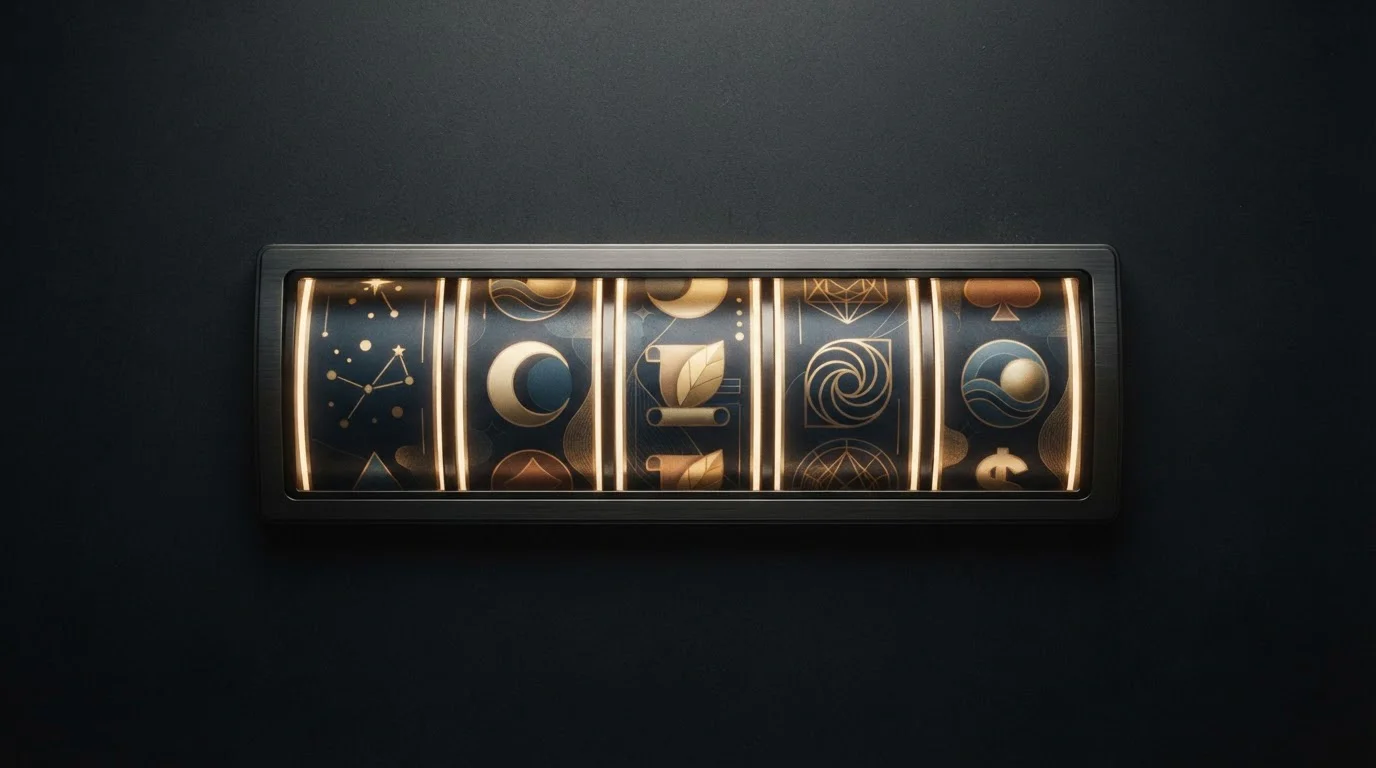 Abstraktes Spielautomaten-Walzenmuster in Gold und Blau