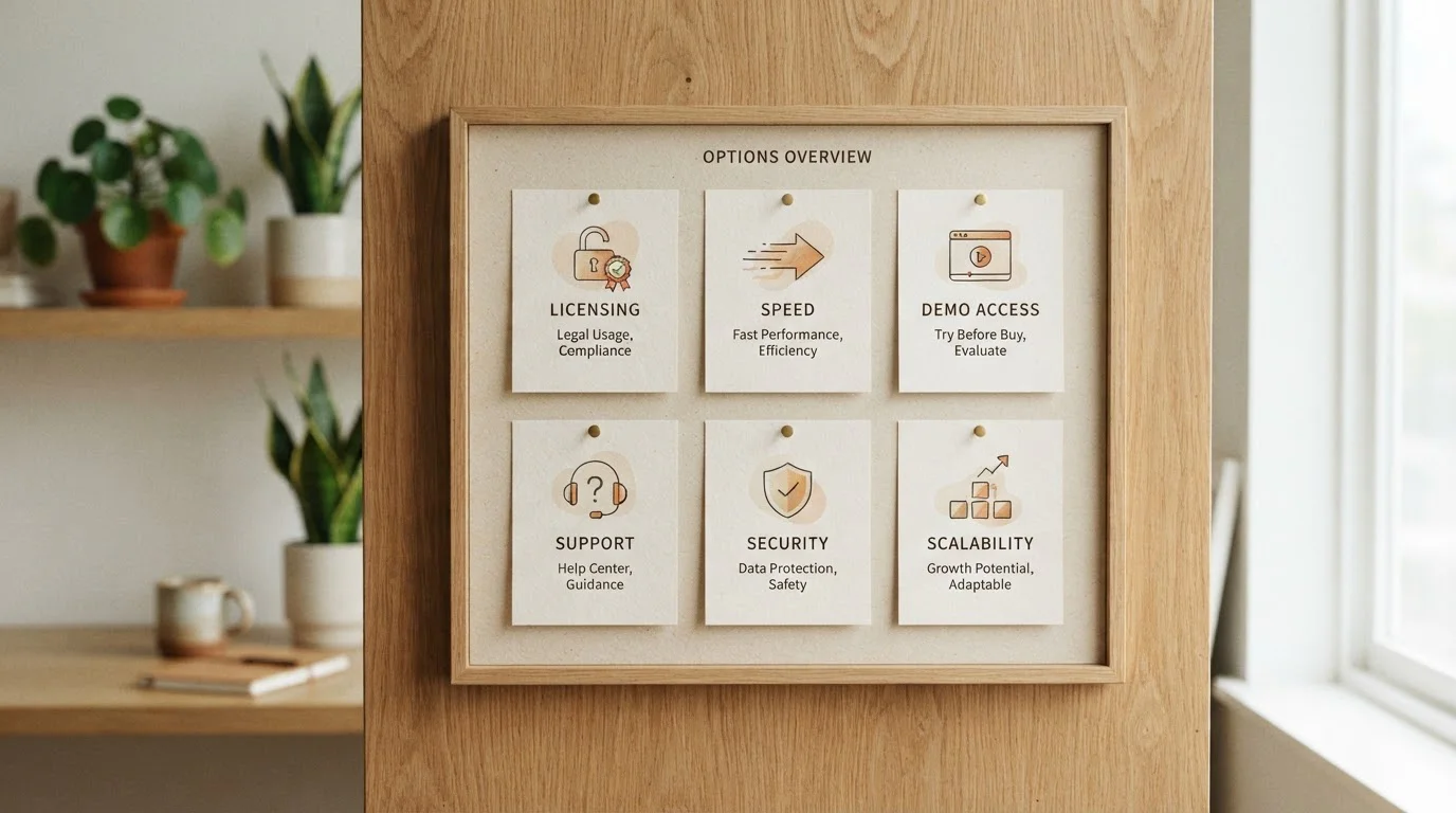 Vergleichstafel mit Anbieter-Logos und Demo-Buttons