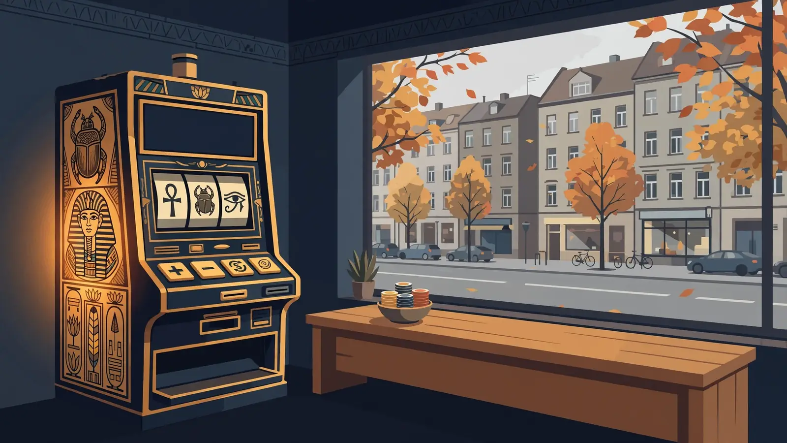 Ägyptisches Spielautomatenkabinett in einer deutschen Spielhalle