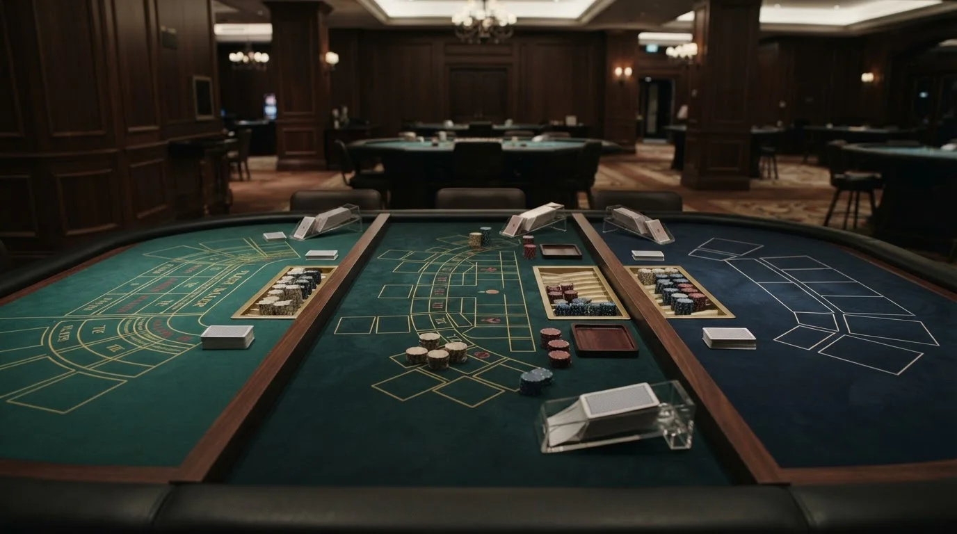 Verschiedene Baccarat-Varianten auf neutralem Spieltisch