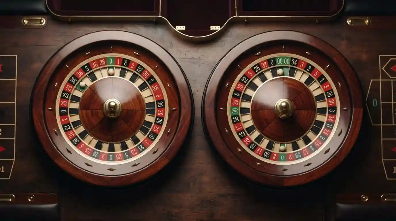 Neutrale Roulette-Räder mit einer Null und Doppelnull im Vergleich