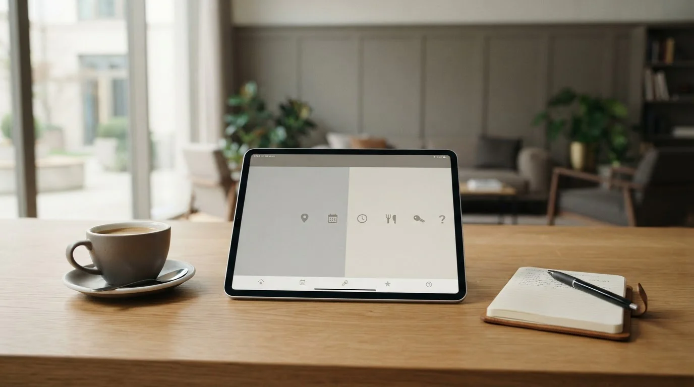 Tablet mit einer Casino-Lobby ohne Bonus-Banner und ohne erkennbares Studio-Branding