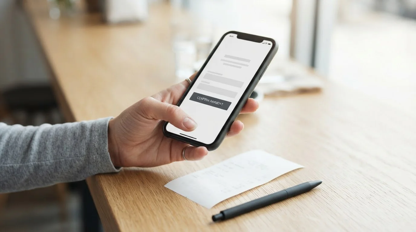 Smartphone mit neutraler Zahlungsoberfläche für eine Einzahlung von 20 Euro